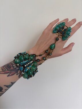 Chunky Butterfly Ring and Bracelet Piece
